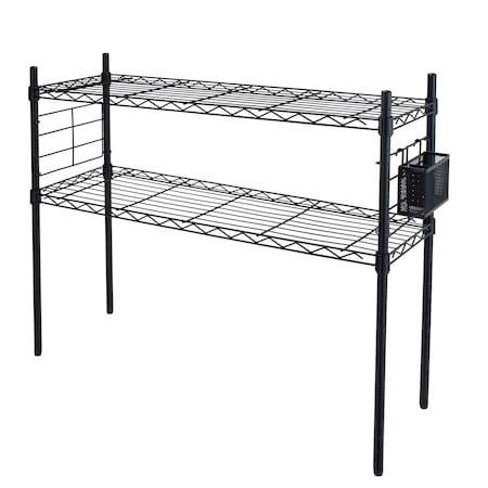 Organize It All Steel Etagere Adjustable Shelves in Black NH-34951-BLK